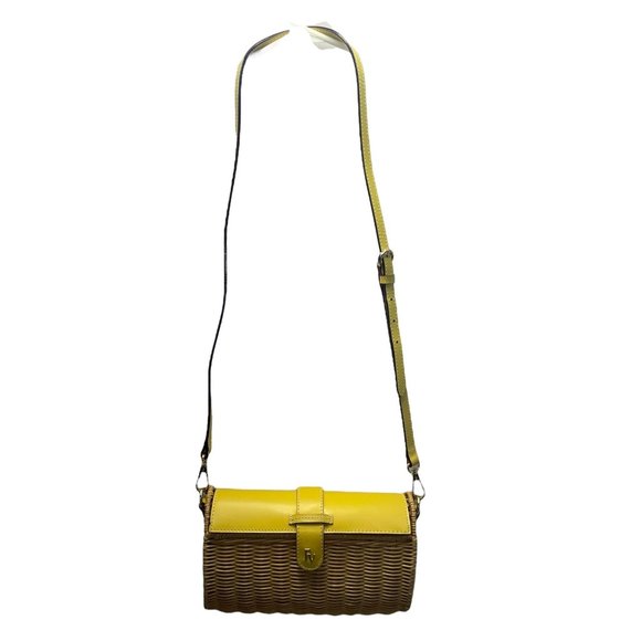 Frances Valentine Yellow Woven Basket Crossbody - Picture 2 of 8